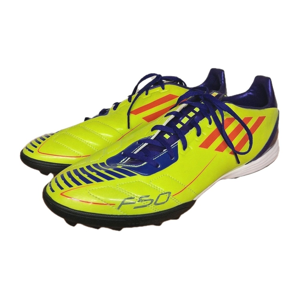 Adidas F50 TRX F10 Indoor Soccer Shoes Men's Size 12 Neon Yellow Purple